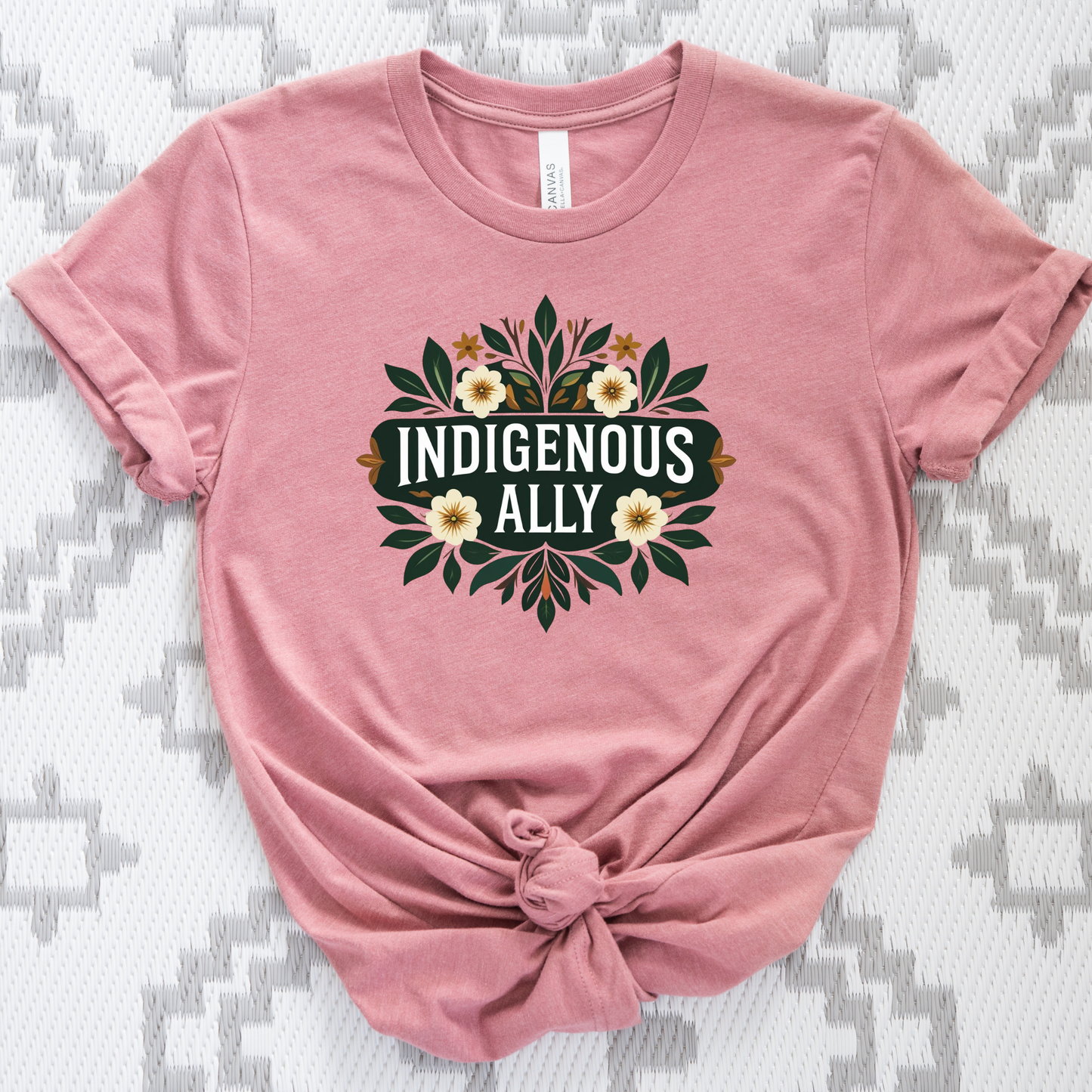 indigenous ally shirt, botanical ally tee, floral indigenous shirt, indigenous awareness apparel, ally support shirt, truth and reconciliation tee, indigenous supporter apparel, floral graphic tee, unisex awareness shirt, solidarity apparel, ally clothing, botanical floral shirt, indigenous rights support, meaningful graphic tee, neutral aesthetic shirt