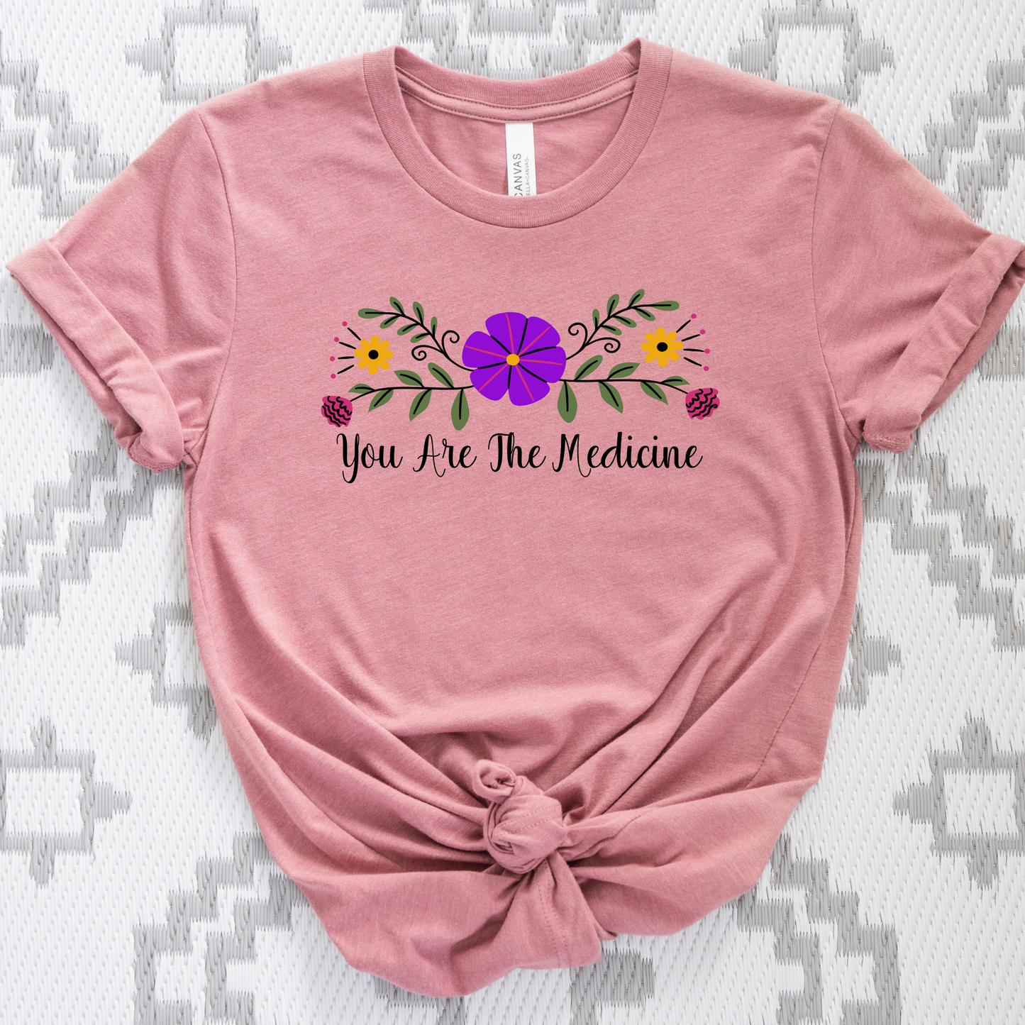 You Are The Medicine shirt, Indigenous floral tee, Indigenous empowerment clothing, Healing graphic t-shirt, Floral medicine tee, Family-owned Indigenous brand