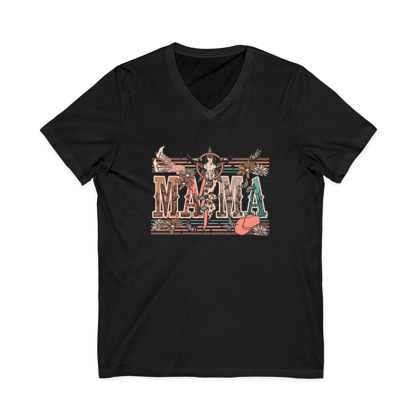 Mama Western Cowgirl Unisex V-Neck T-Shirt