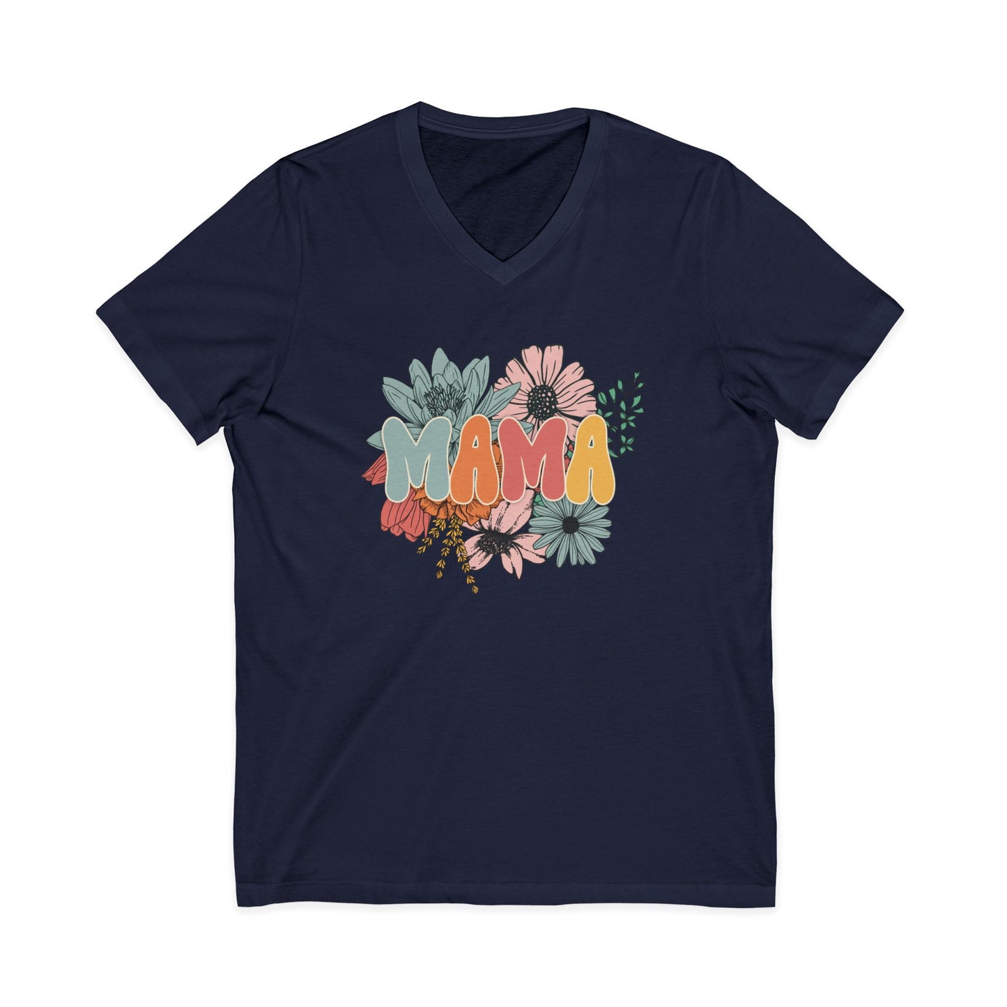 Mama Floral Unisex V-Neck T-Shirt