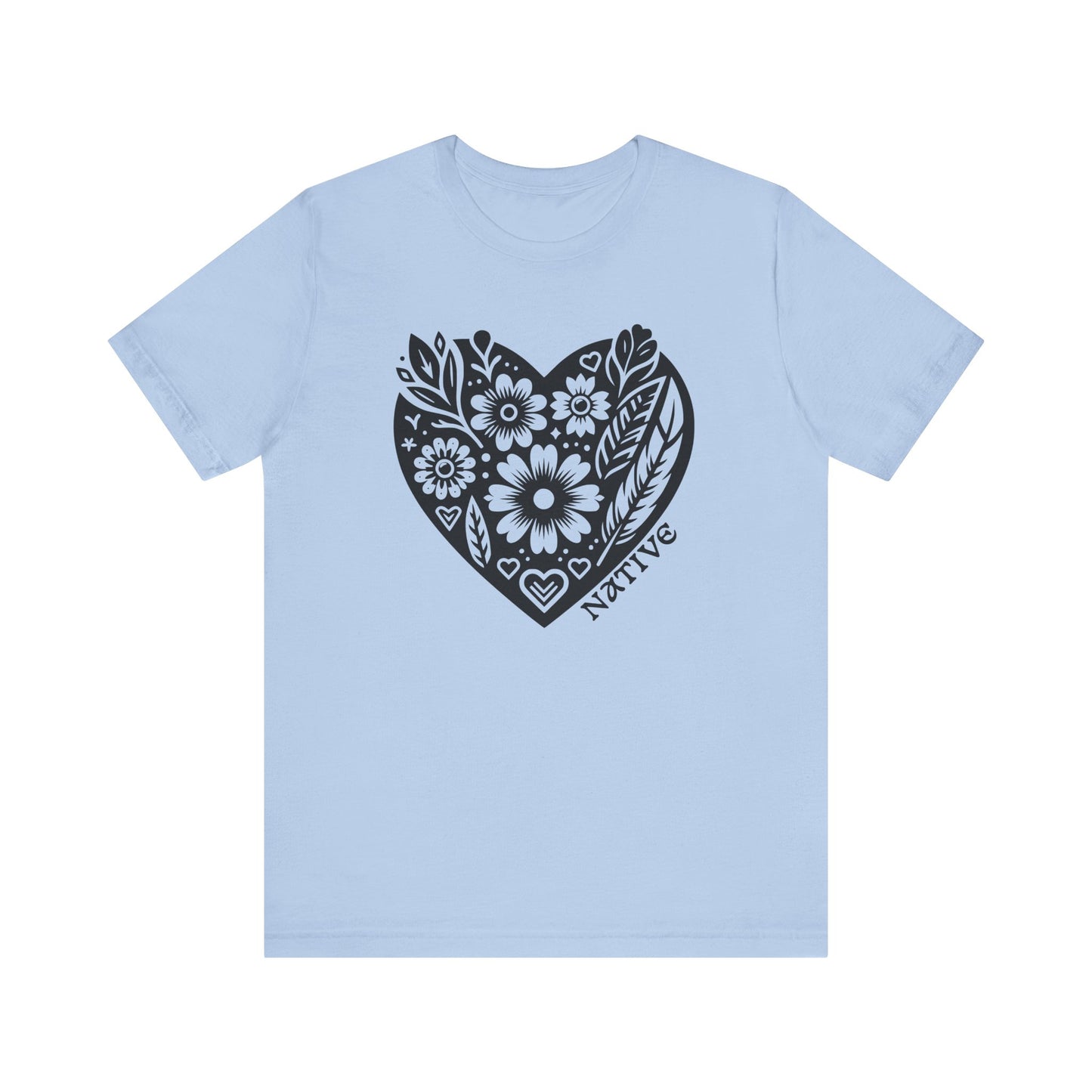 Native Heart Floral Feather Unisex T-Shirt