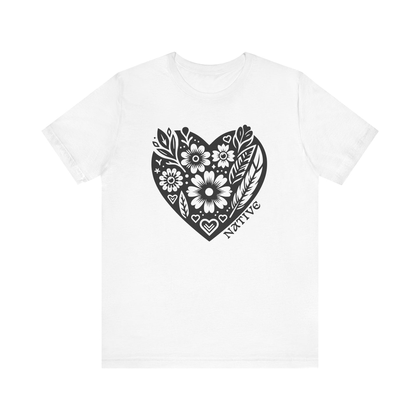 Native Heart Floral Feather Unisex T-Shirt
