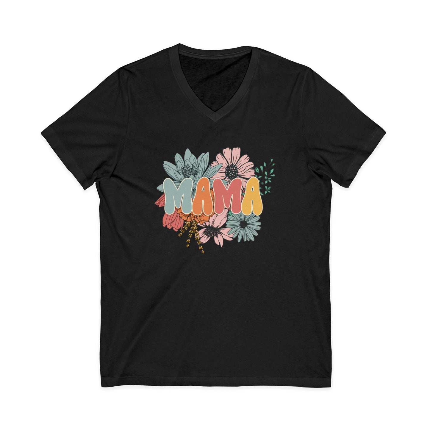 Mama Floral Unisex V-Neck T-Shirt