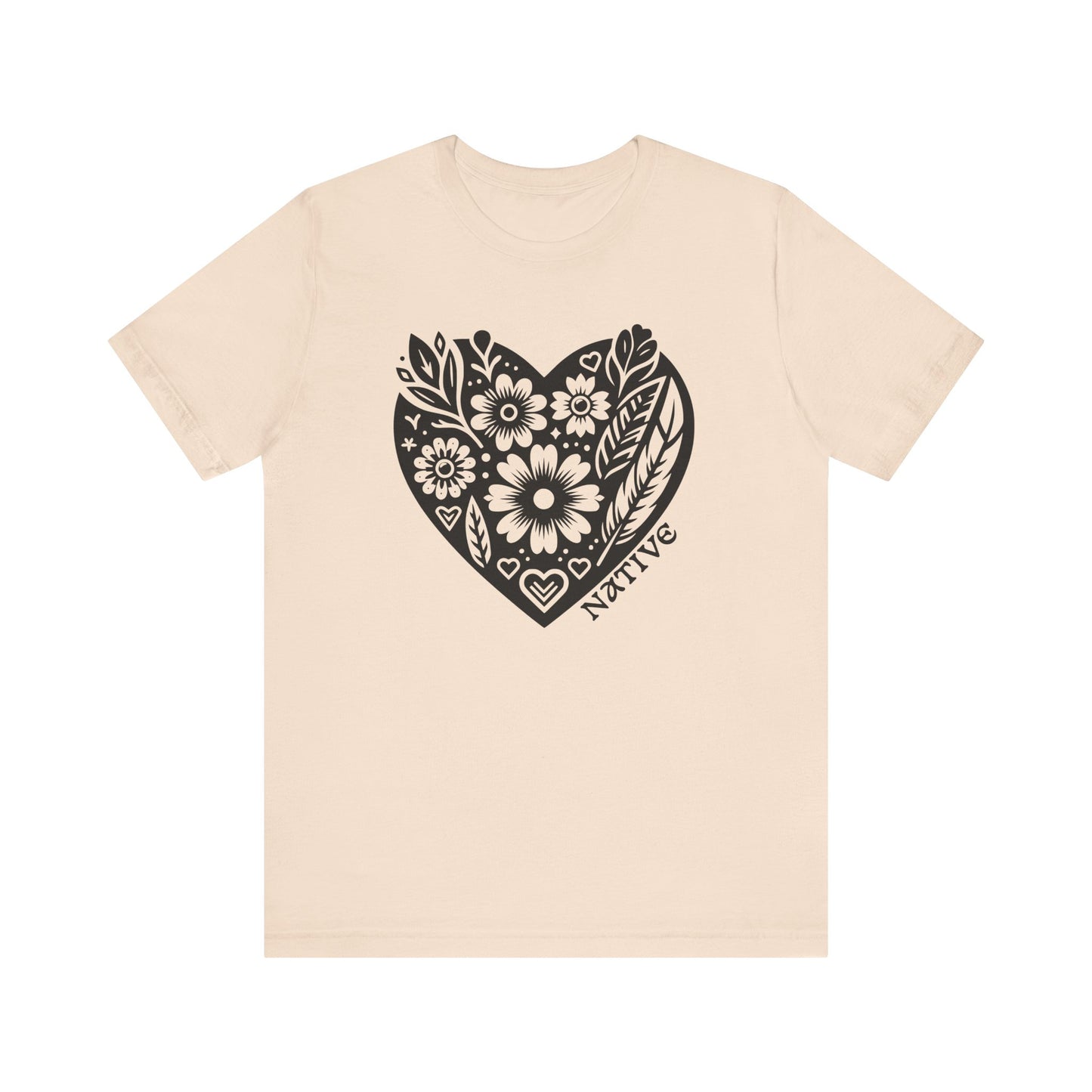 Native Heart Floral Feather Unisex T-Shirt