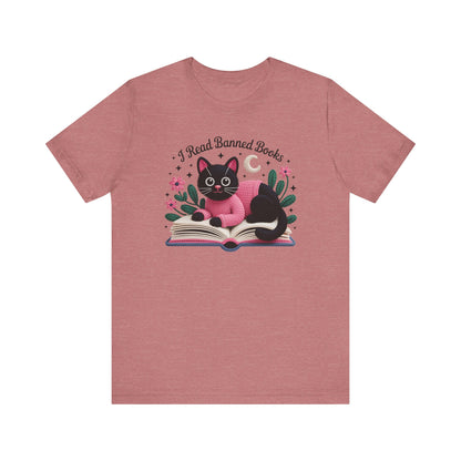 I Read Banned Books Cat Unisex T-Shirt