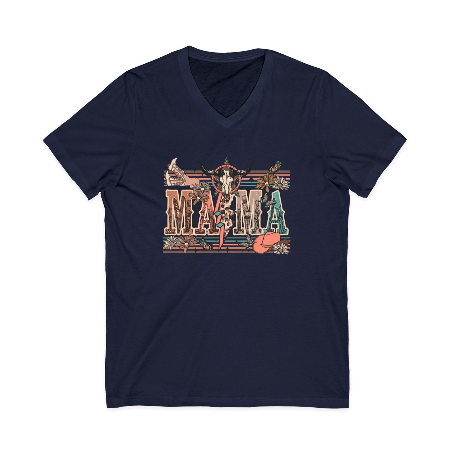 Mama Western Cowgirl Unisex V-Neck T-Shirt