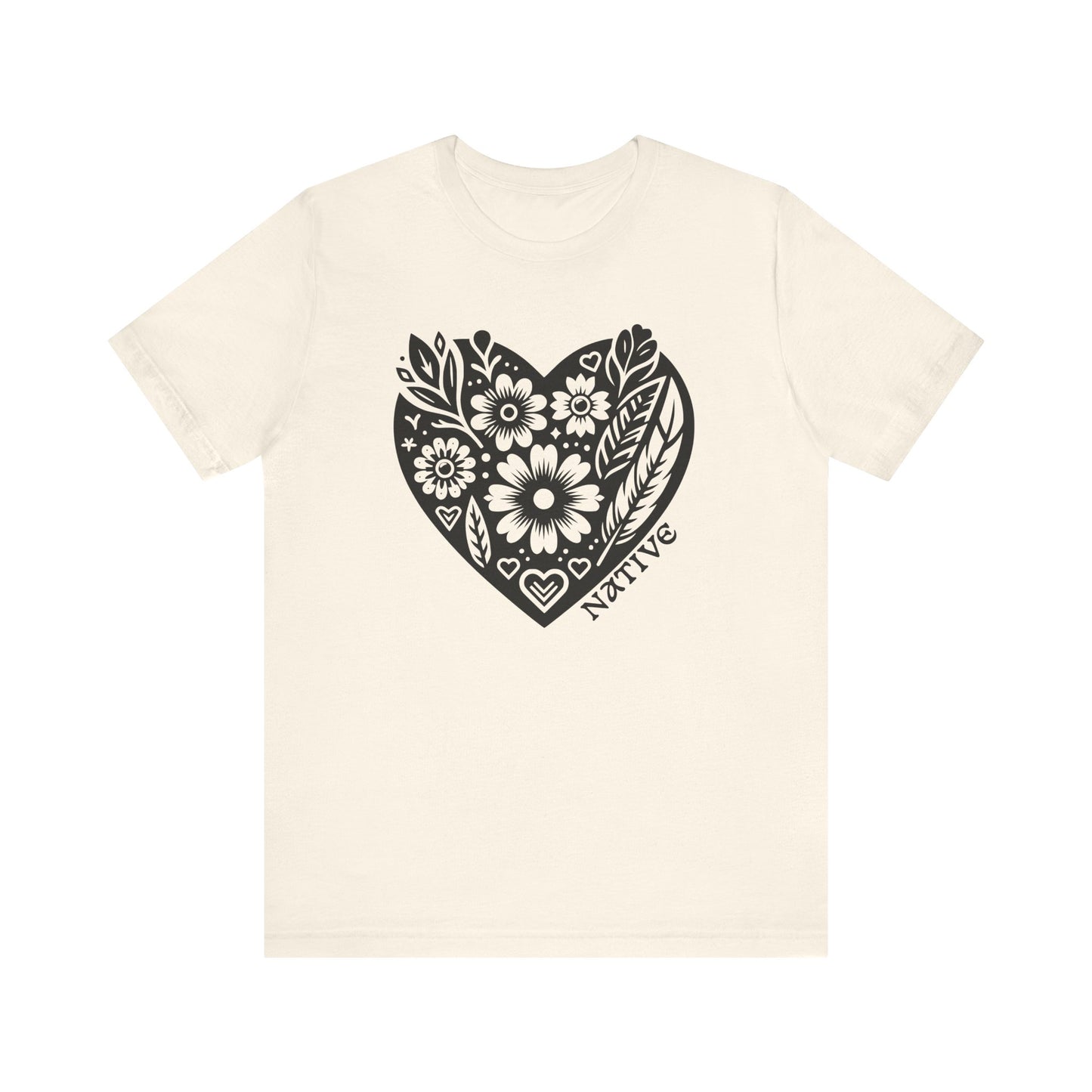 Native Heart Floral Feather Unisex T-Shirt