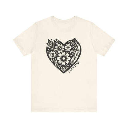 Native Heart Floral Feather Unisex T-Shirt