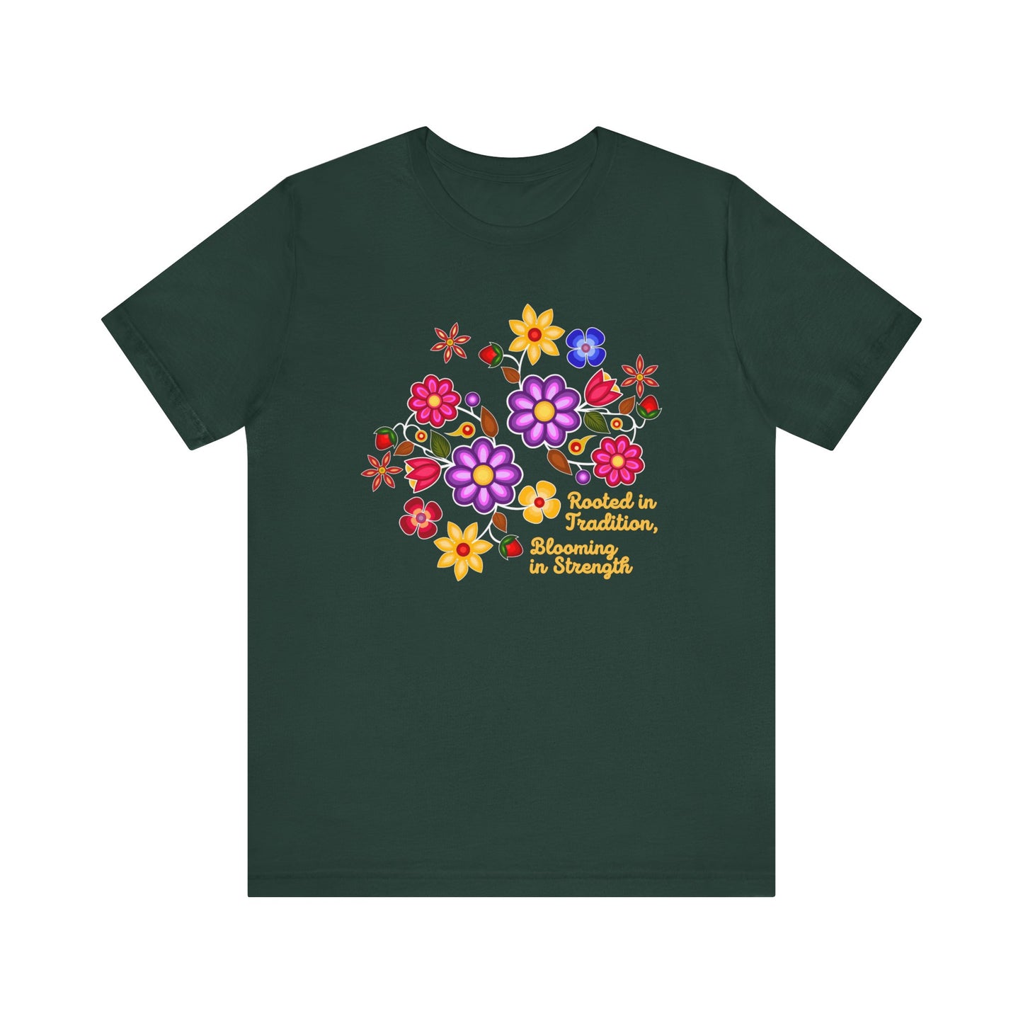 Rooted In Tradition Blooming In Strength Indigenous Florals Unisex T-Shirt