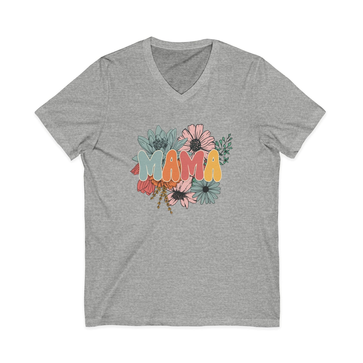 Mama Floral Unisex V-Neck T-Shirt