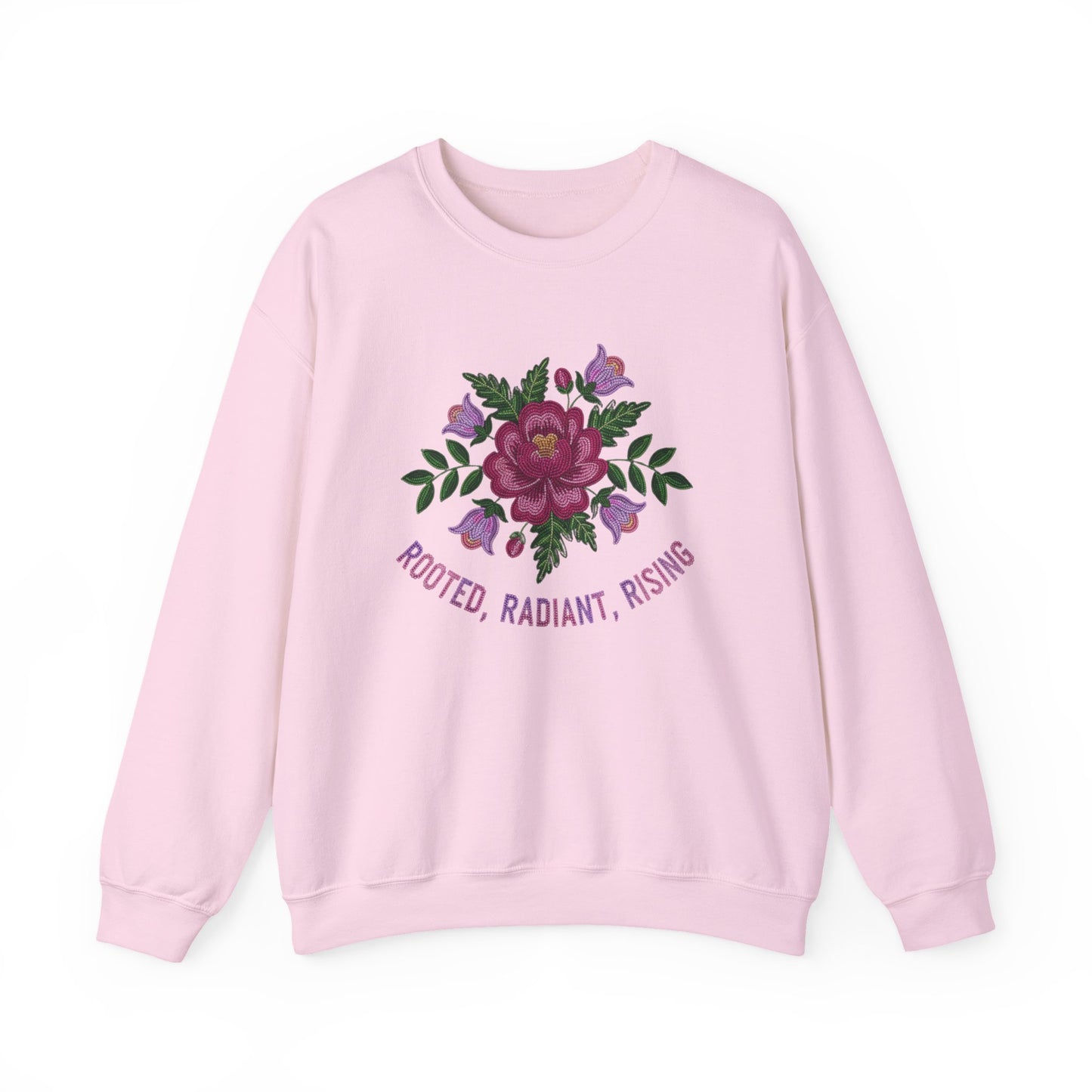 Rooted Radiant Rising Indigenous Beadwork Floral Sweatshirt