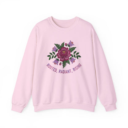 Rooted Radiant Rising Indigenous Beadwork Floral Sweatshirt
