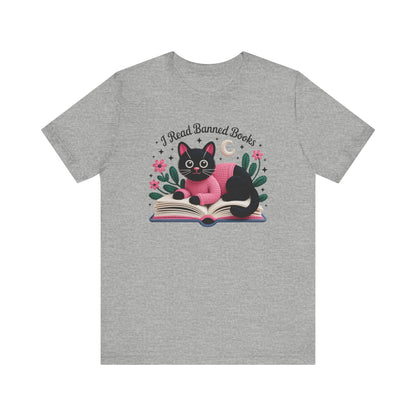 I Read Banned Books Cat Unisex T-Shirt