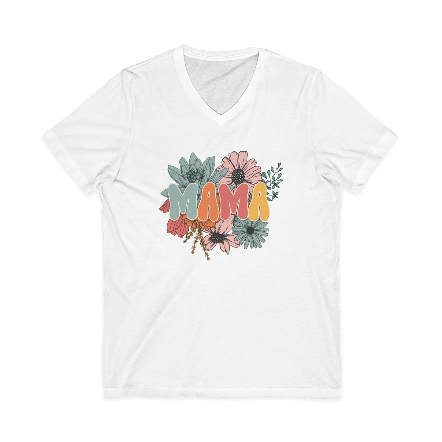 Mama Floral Unisex V-Neck T-Shirt