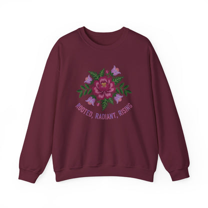 Rooted Radiant Rising Indigenous Beadwork Floral Sweatshirt