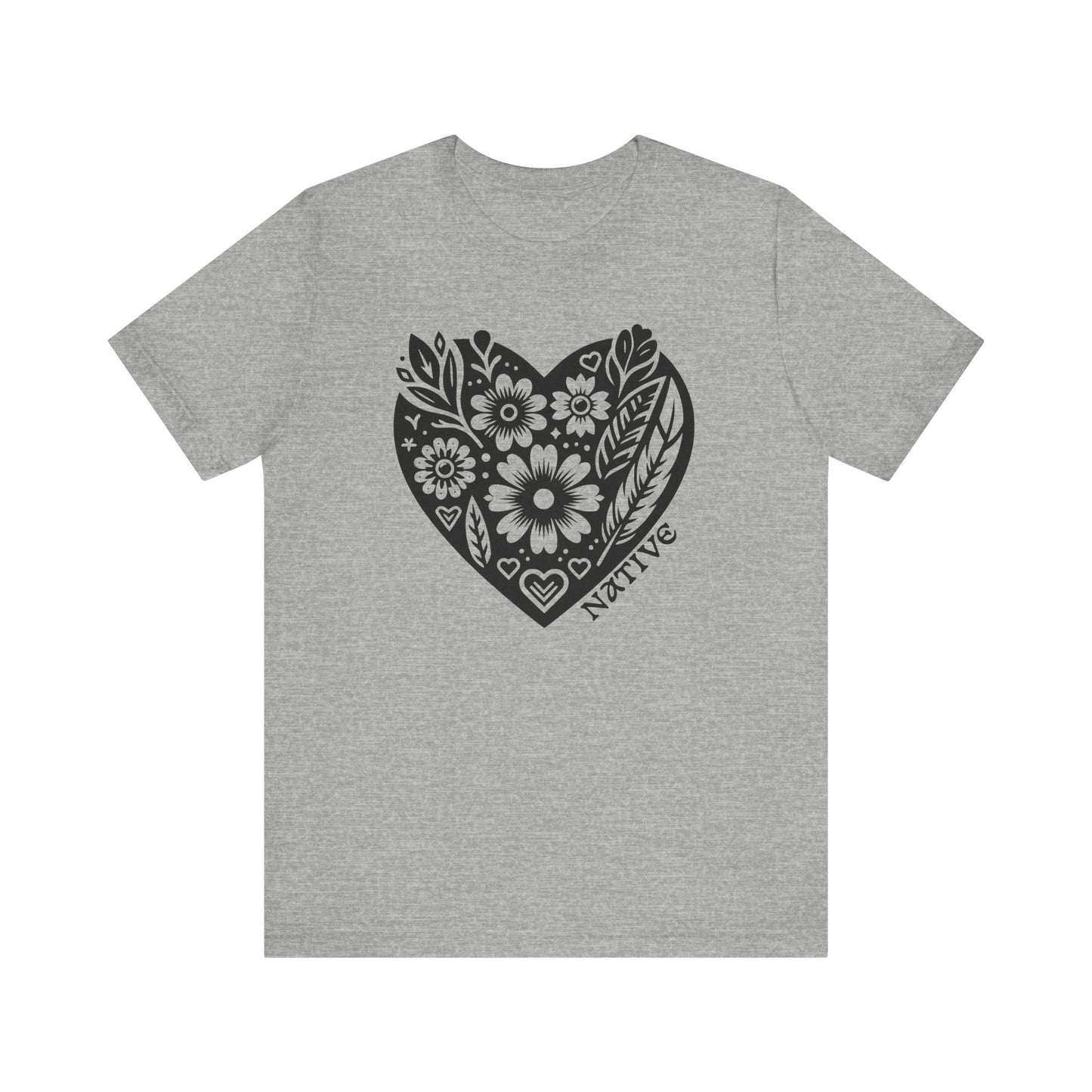 Native Heart Floral Feather Unisex T-Shirt