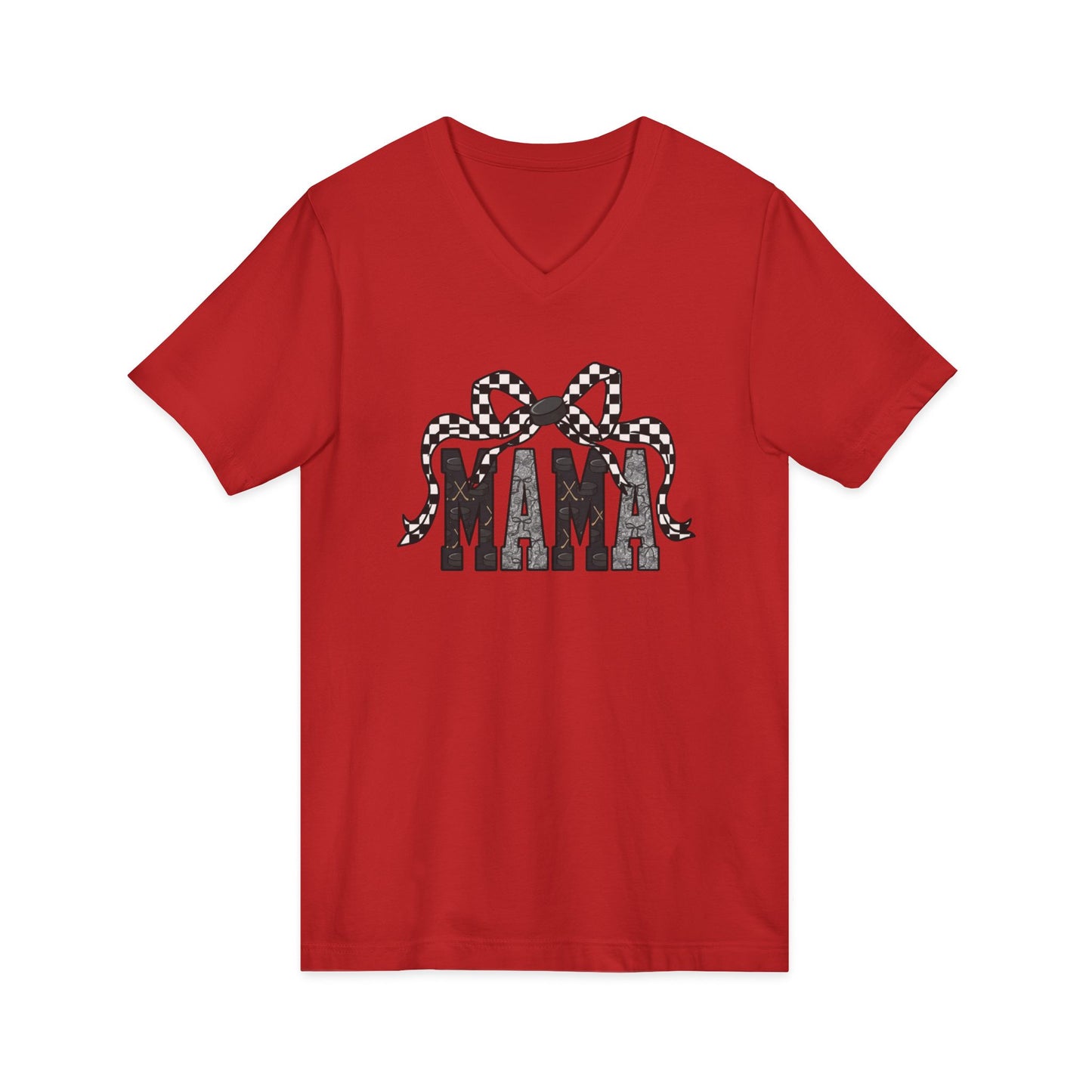 Hockey Mama Coquette Unisex V-Neck T-Shirt