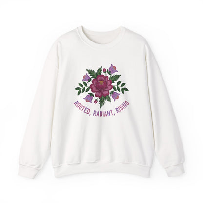 Rooted Radiant Rising Indigenous Beadwork Floral Sweatshirt