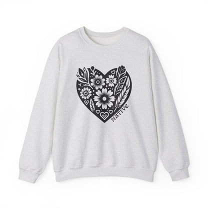 Native Heart Floral Feather Sweatshirt