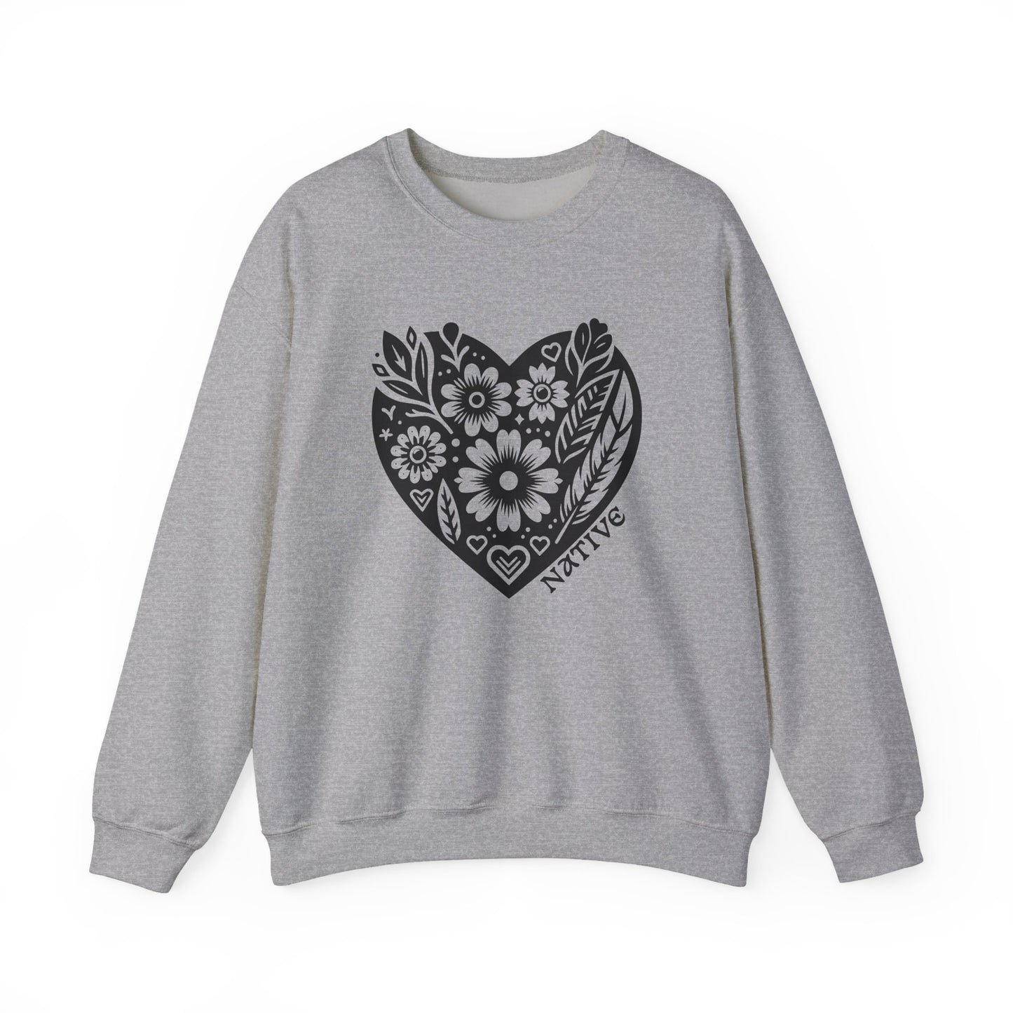Native Heart Floral Feather Sweatshirt