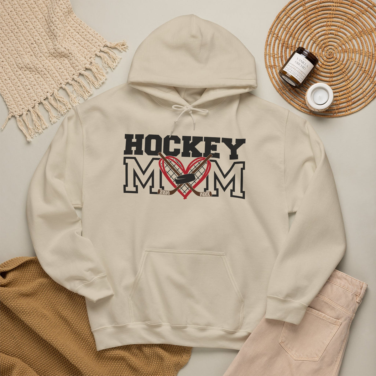 Hockey Mom Heart Sticks Hoodie