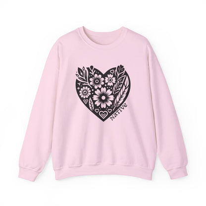 Native Heart Floral Feather Sweatshirt