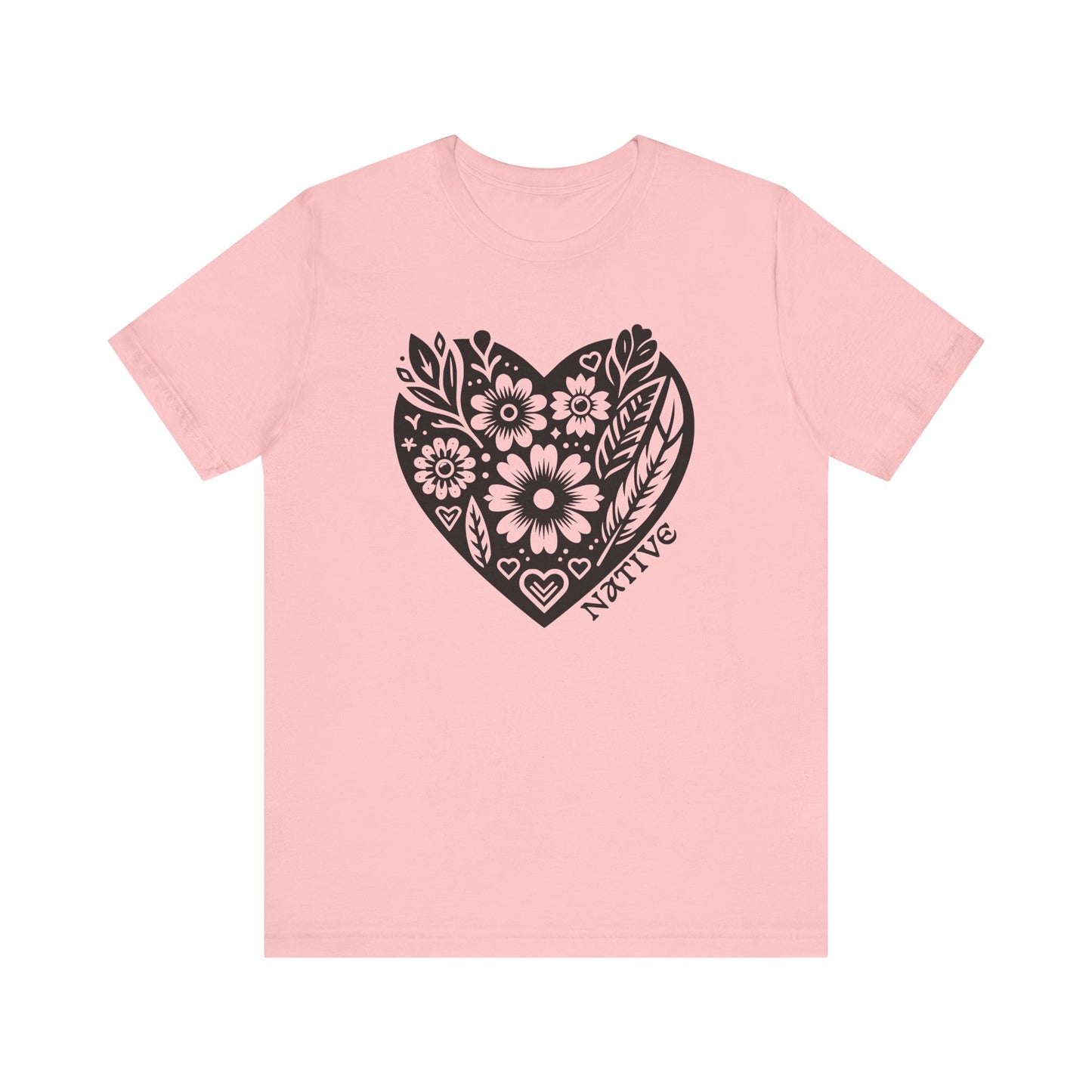 Native Heart Floral Feather Unisex T-Shirt