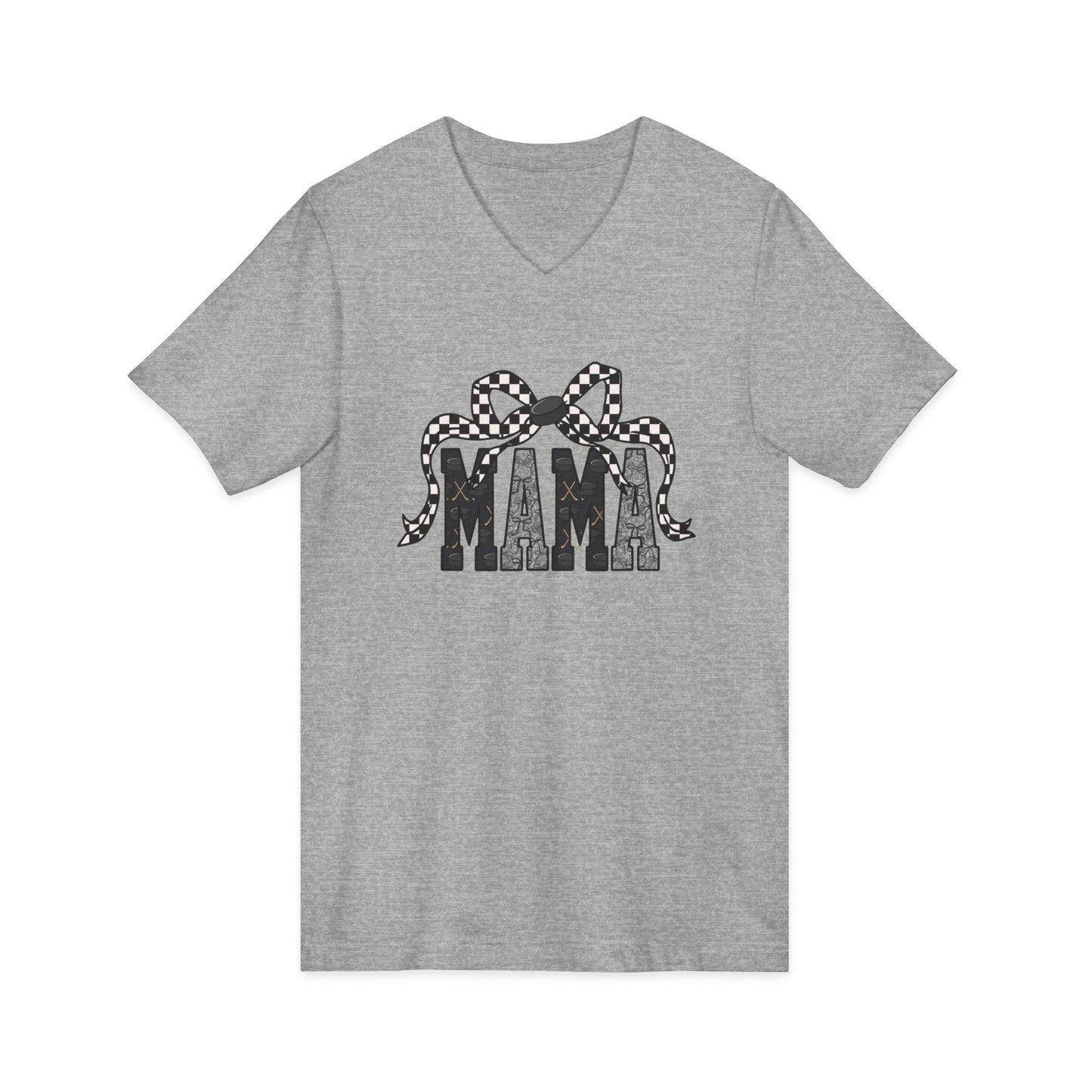 Hockey Mama Coquette Unisex V-Neck T-Shirt