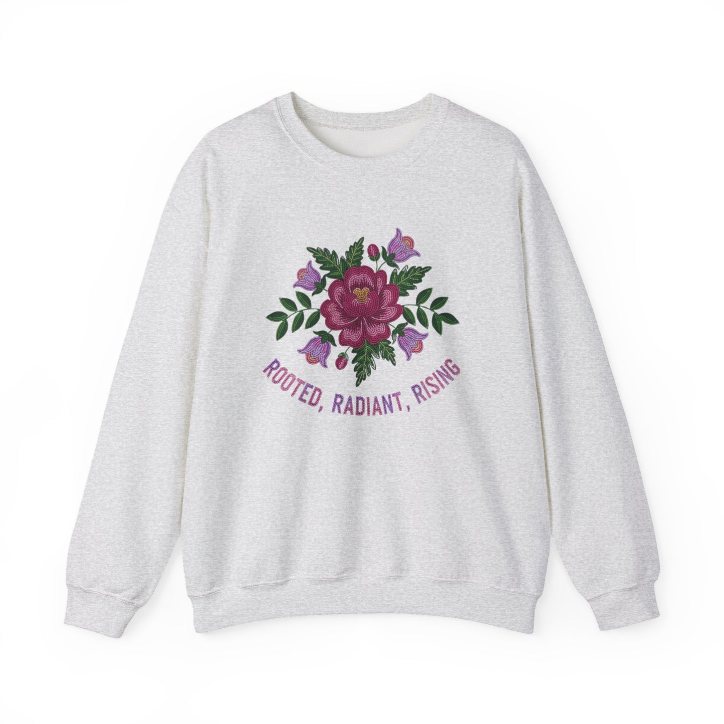 Rooted Radiant Rising Indigenous Beadwork Floral Sweatshirt