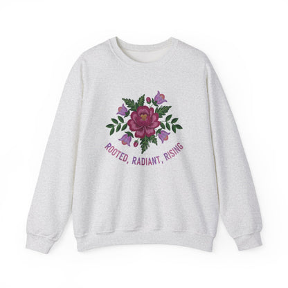 Rooted Radiant Rising Indigenous Beadwork Floral Sweatshirt