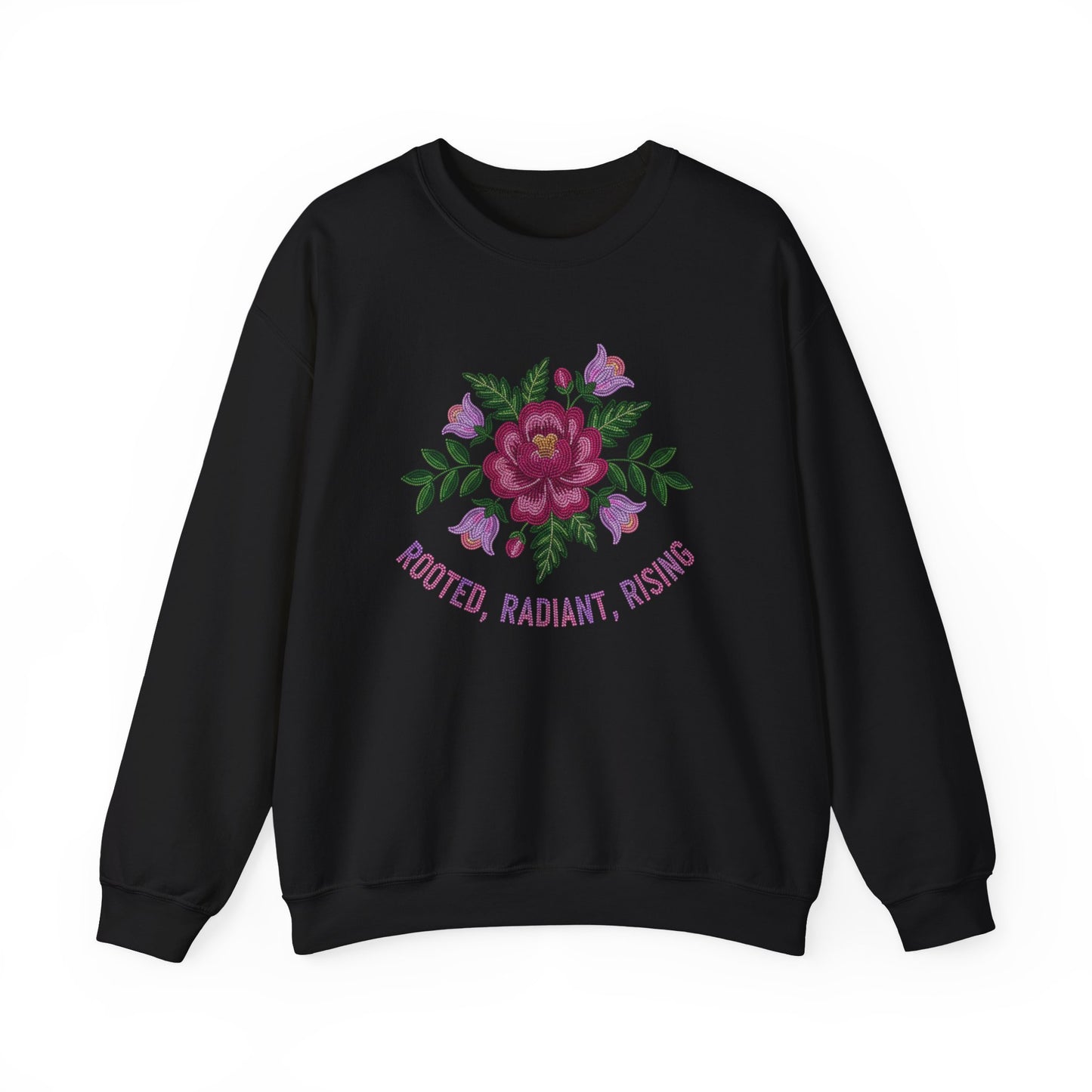 Rooted Radiant Rising Indigenous Beadwork Floral Sweatshirt