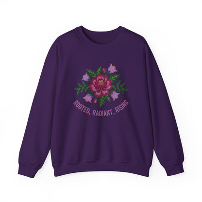 Rooted Radiant Rising Indigenous Beadwork Floral Sweatshirt