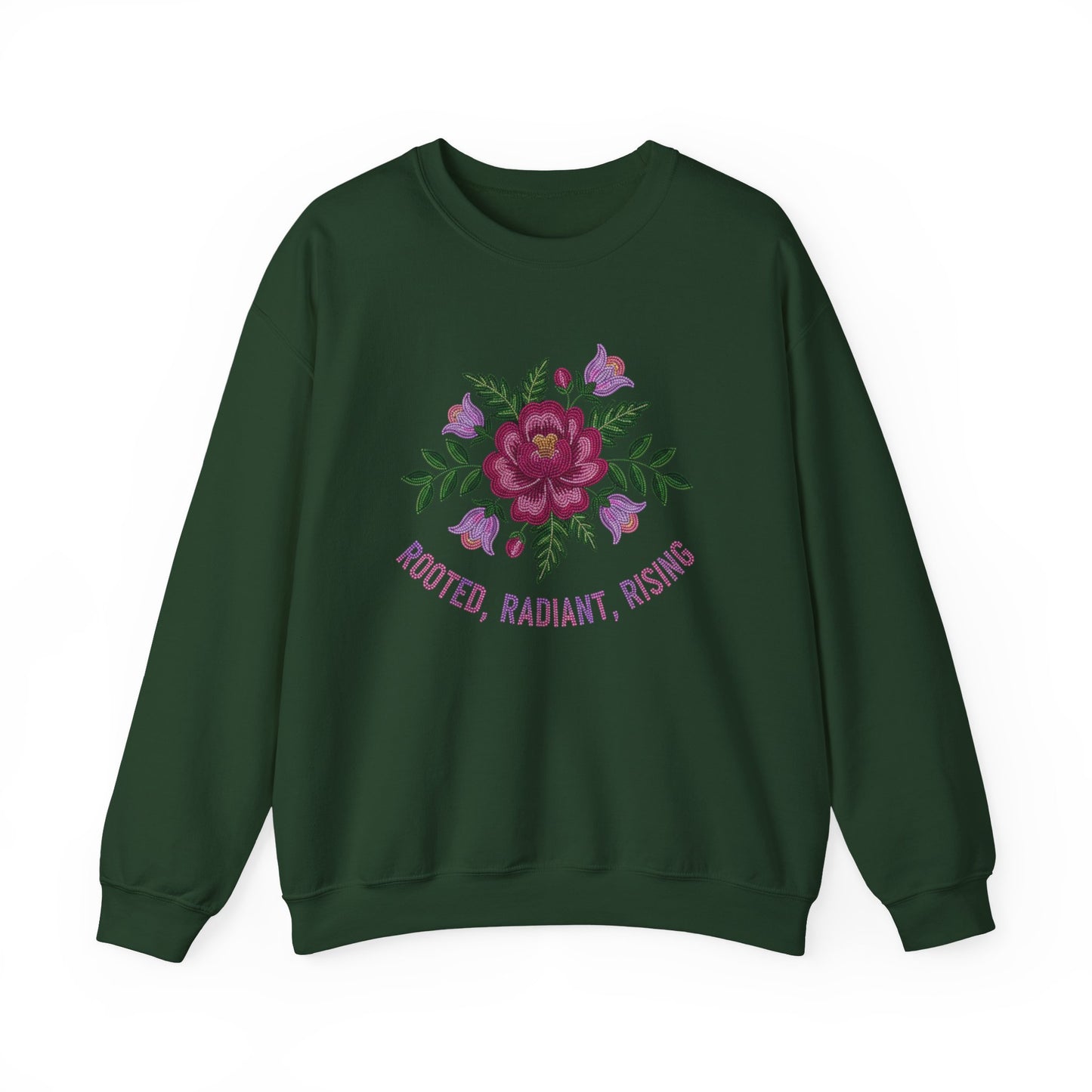 Rooted Radiant Rising Indigenous Beadwork Floral Sweatshirt