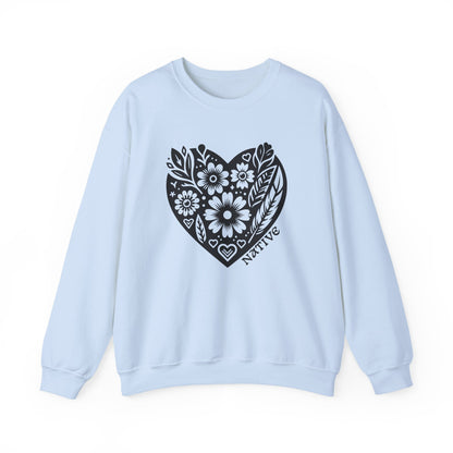 Native Heart Floral Feather Sweatshirt