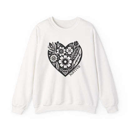 Native Heart Floral Feather Sweatshirt