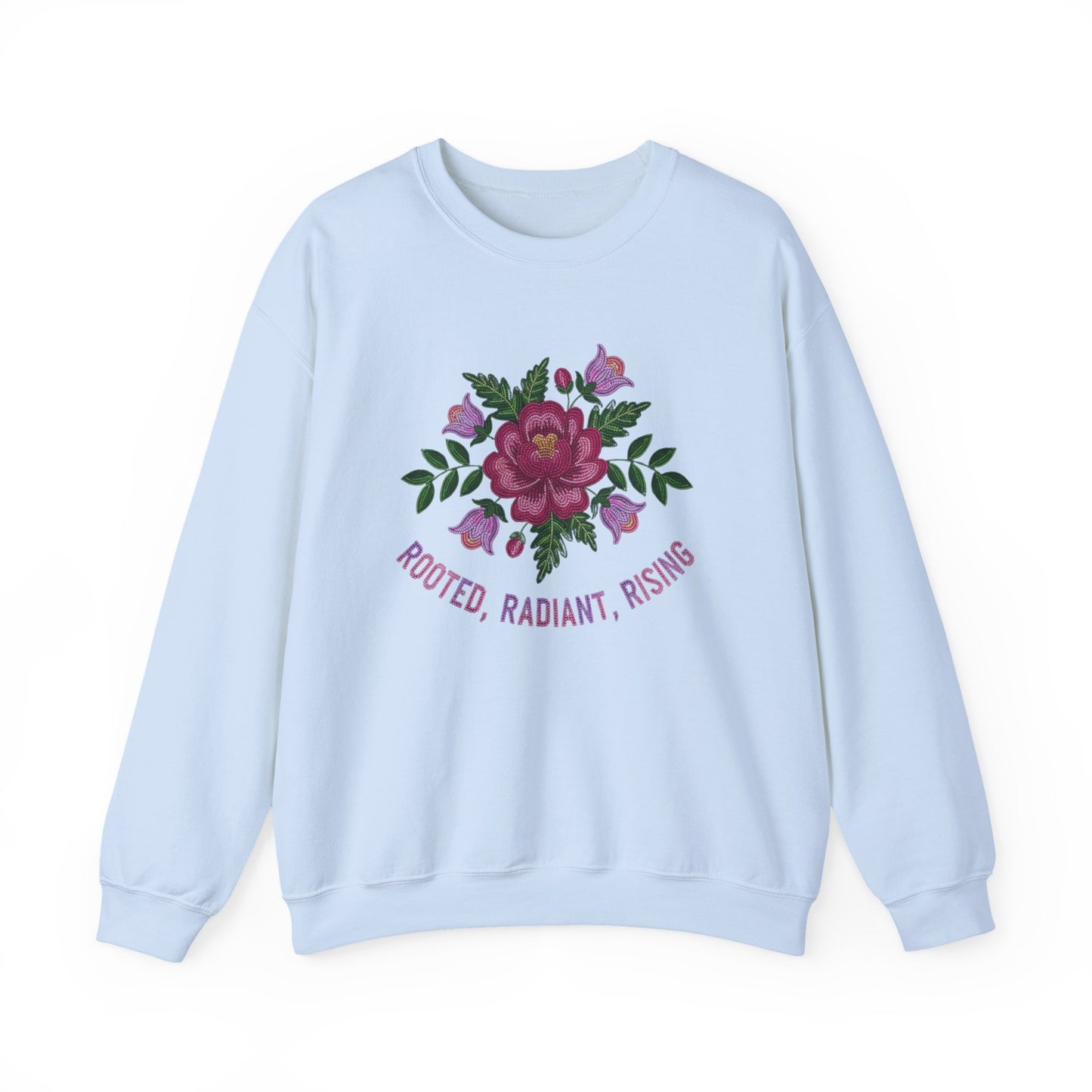 Rooted Radiant Rising Indigenous Beadwork Floral Sweatshirt