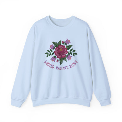 Rooted Radiant Rising Indigenous Beadwork Floral Sweatshirt