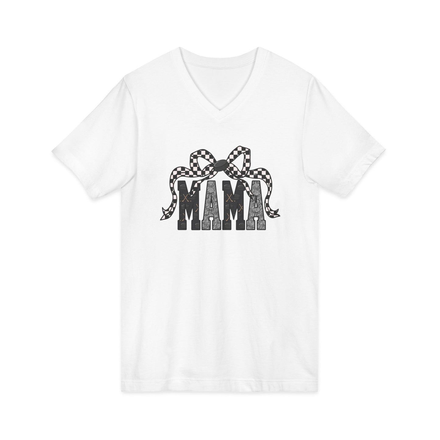 Hockey Mama Coquette Unisex V-Neck T-Shirt