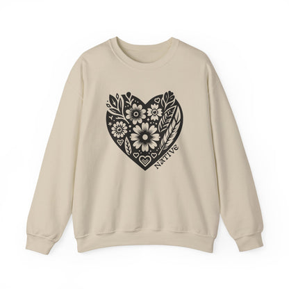 Native Heart Floral Feather Sweatshirt
