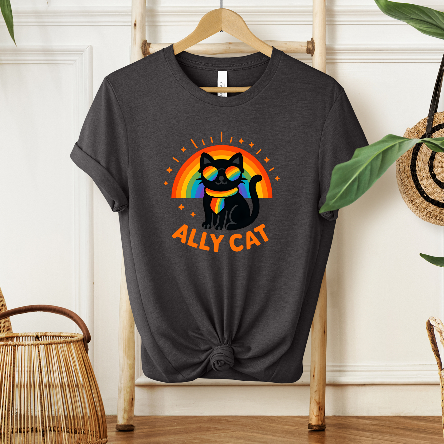 ally cat shirt, pride cat tee, lgbtq ally shirt, rainbow cat shirt, funny pride tee, cat lover pride shirt, pride apparel, ally rainbow shirt, inclusive apparel, rainbow graphic tee, lgbtq support shirt, unisex pride shirt, retro rainbow tee, cute cat graphic tee, pride month apparel