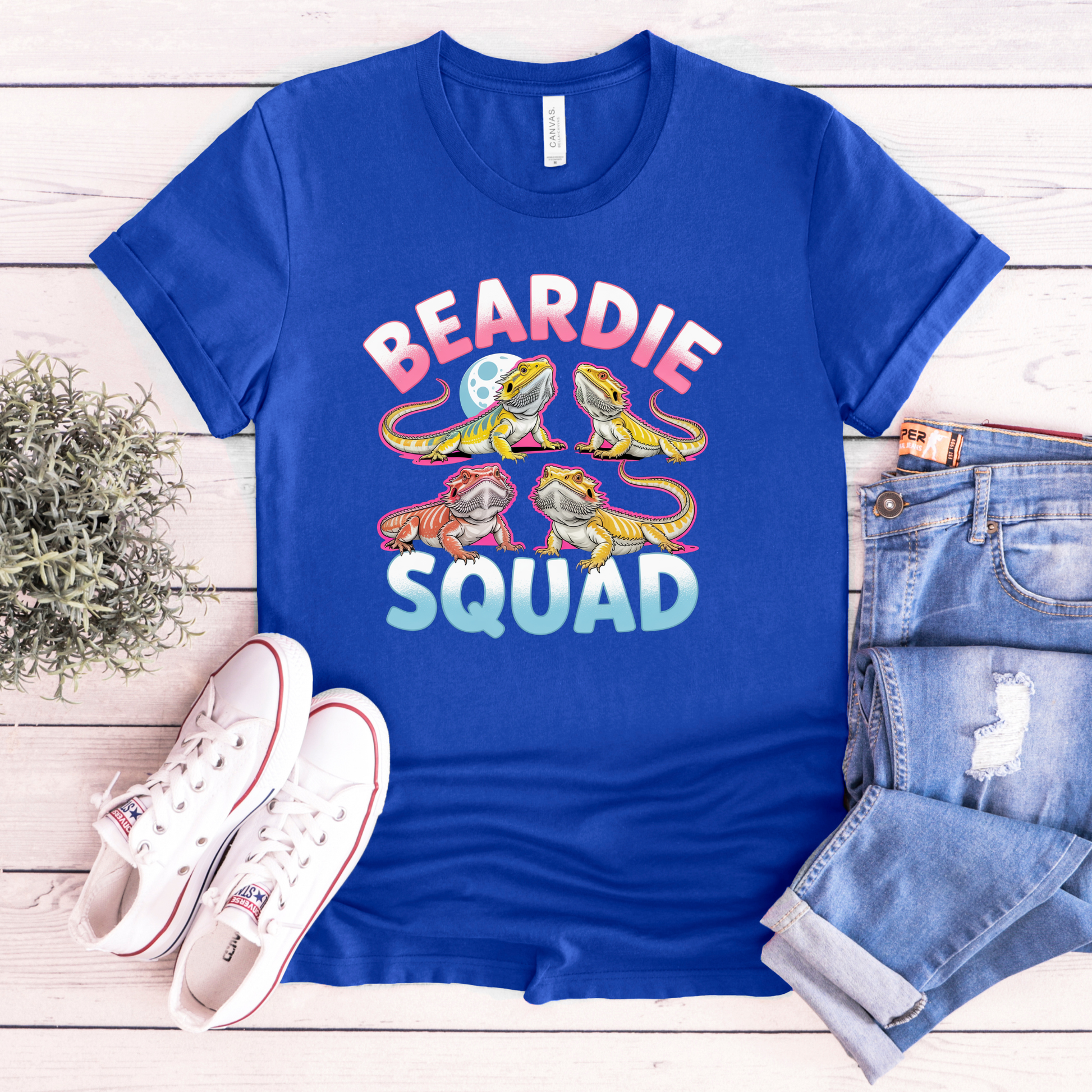 Beardie Squad shirt with colorful bearded dragon graphic and bold text on a unisex tee. beardie squad, bearded dragon shirt, reptile lover shirt, funny animal tee, pet lover shirt, unisex graphic tee, beardie mom, beardie dad, reptile enthusiast, colorful graphic shirt, cute animal shirt, gift for reptile lover, bearded dragon apparel, statement tee, animal lover clothing