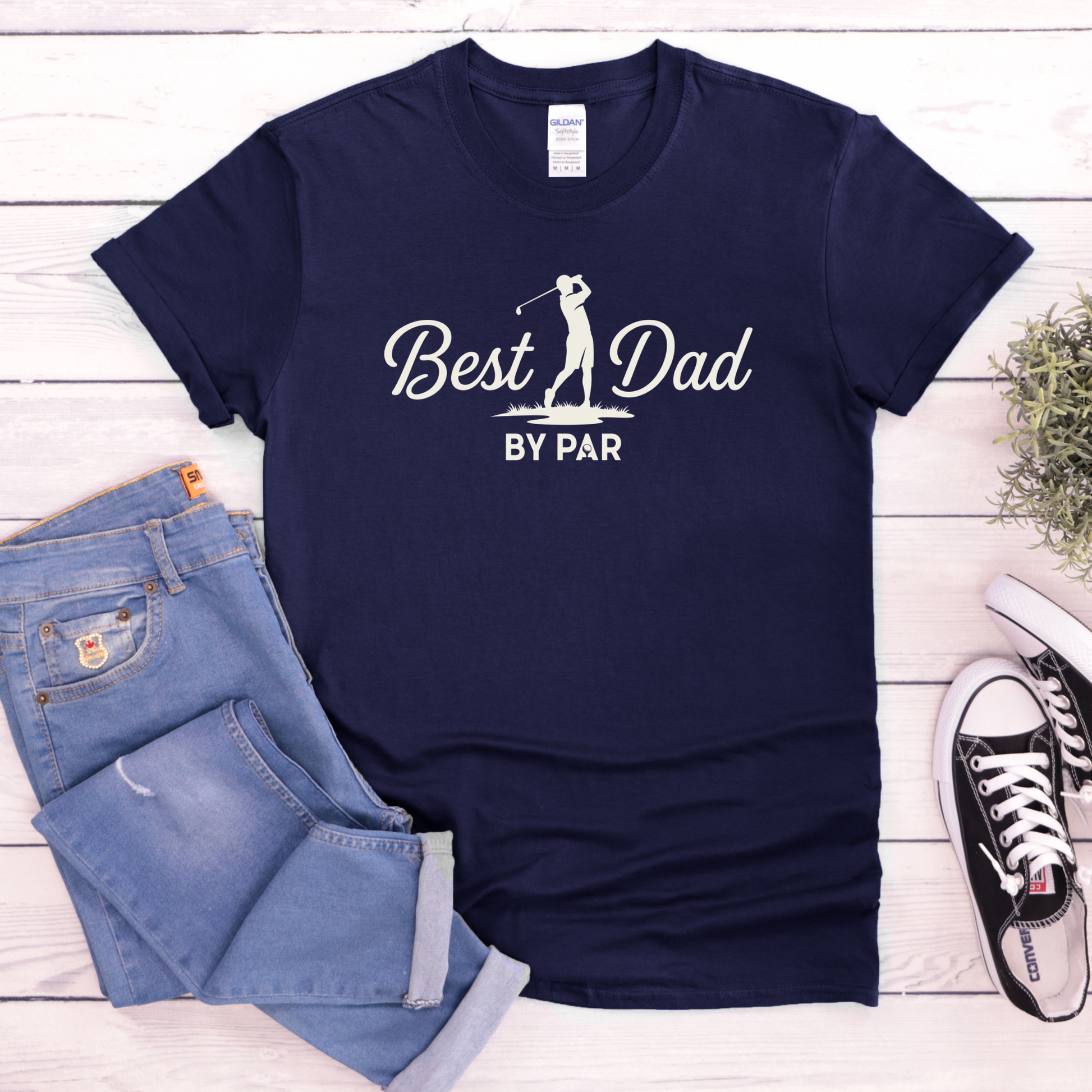 Best Dad By Par shirt with golf silhouette and funny pun text on a unisex tee. best dad by par, golf dad shirt, funny dad shirt, father gift tee, golf lover shirt, unisex graphic tee, dad pun shirt, Father’s Day shirt, sporty dad apparel, golf graphic tee, humorous t shirt, dad appreciation gift, golf themed shirt, everyday casual tee, best dad shirt