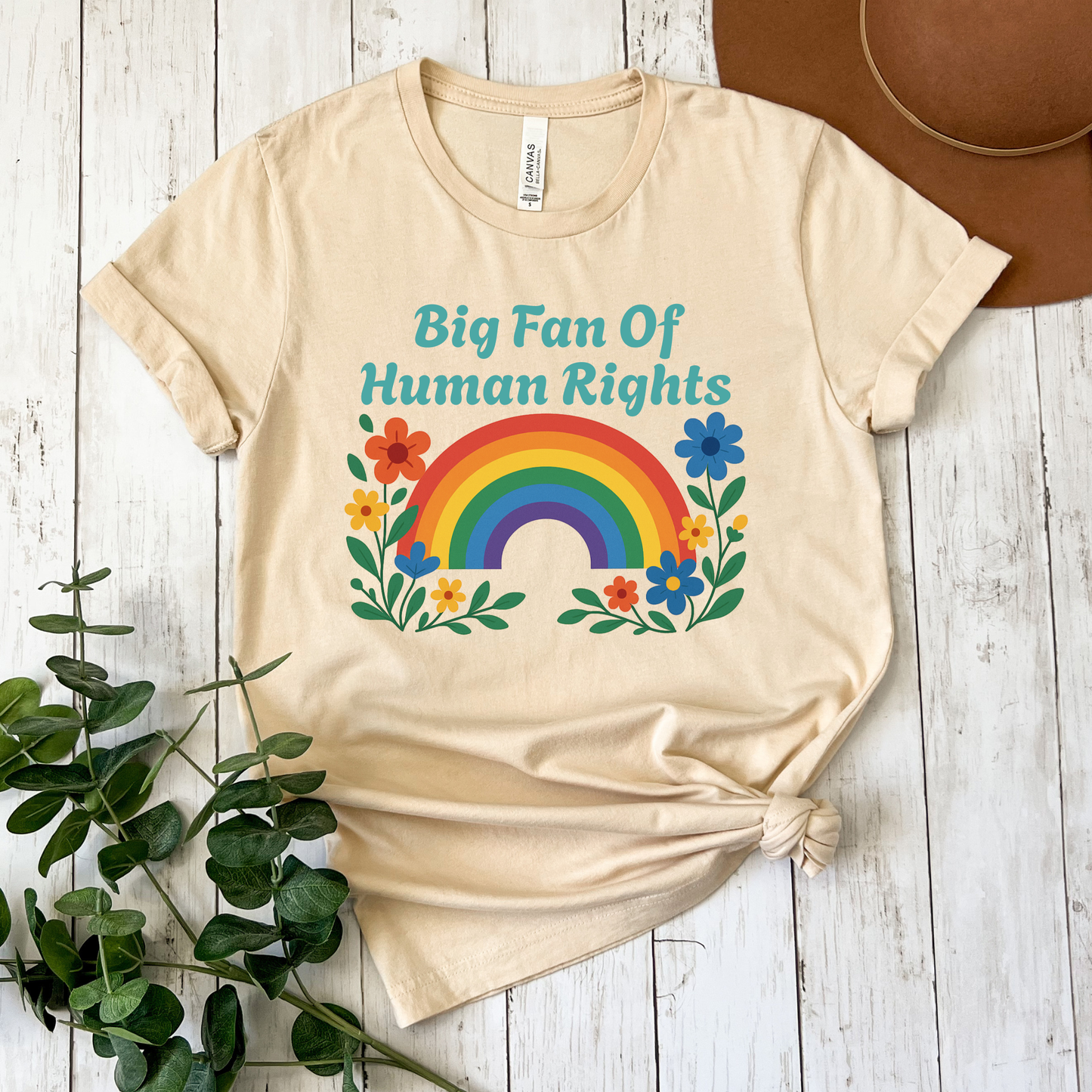 big fan of human rights shirt, rainbow floral shirt, equality shirt, pride graphic tee, human rights shirt, inclusive clothing, rainbow shirt aesthetic, floral graphic tee, activist shirt, kindness shirt, lgbtq ally shirt, positive message shirt, unisex equality tee