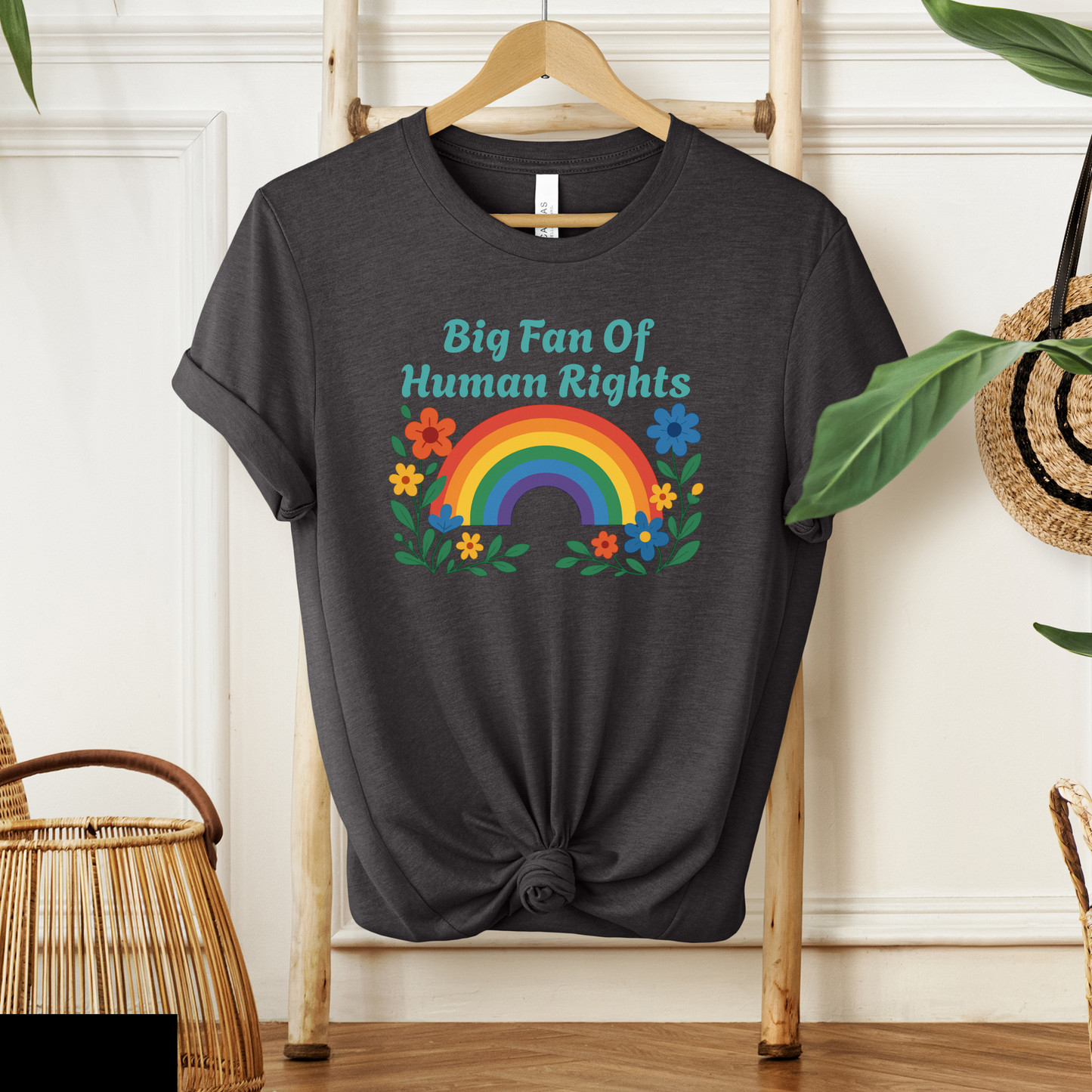 big fan of human rights shirt, rainbow floral shirt, equality shirt, pride graphic tee, human rights shirt, inclusive clothing, rainbow shirt aesthetic, floral graphic tee, activist shirt, kindness shirt, lgbtq ally shirt, positive message shirt, unisex equality tee