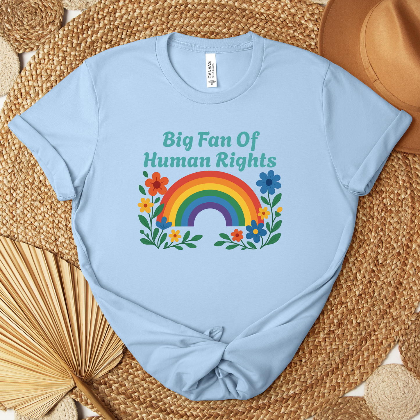 big fan of human rights shirt, rainbow floral shirt, equality shirt, pride graphic tee, human rights shirt, inclusive clothing, rainbow shirt aesthetic, floral graphic tee, activist shirt, kindness shirt, lgbtq ally shirt, positive message shirt, unisex equality tee