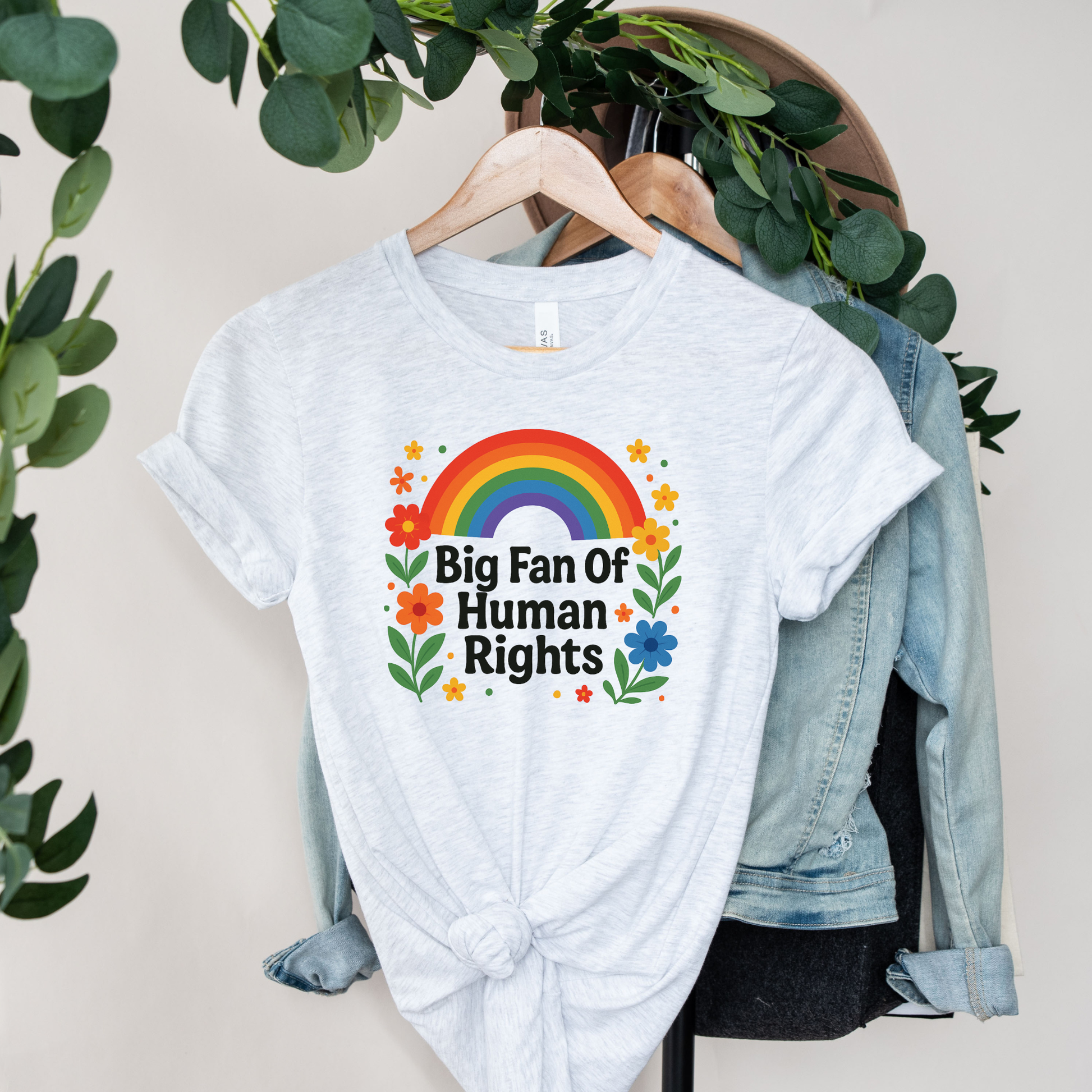 big fan of human rights shirt, rainbow floral shirt, equality shirt, pride graphic tee, human rights shirt, inclusive clothing, rainbow shirt aesthetic, floral graphic tee, activist shirt, kindness shirt, lgbtq ally shirt, positive message shirt, unisex equality tee