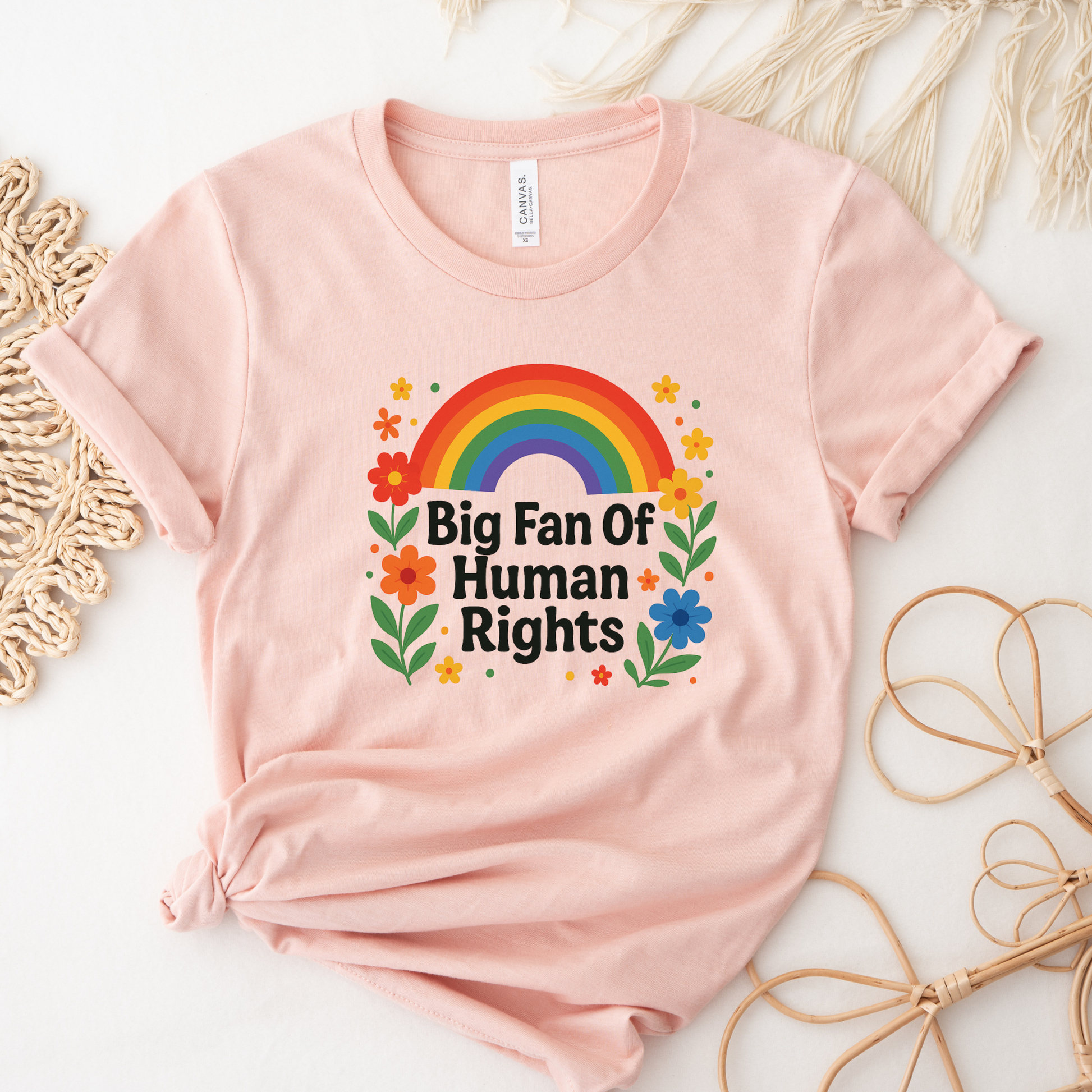 big fan of human rights shirt, rainbow floral shirt, equality shirt, pride graphic tee, human rights shirt, inclusive clothing, rainbow shirt aesthetic, floral graphic tee, activist shirt, kindness shirt, lgbtq ally shirt, positive message shirt, unisex equality tee