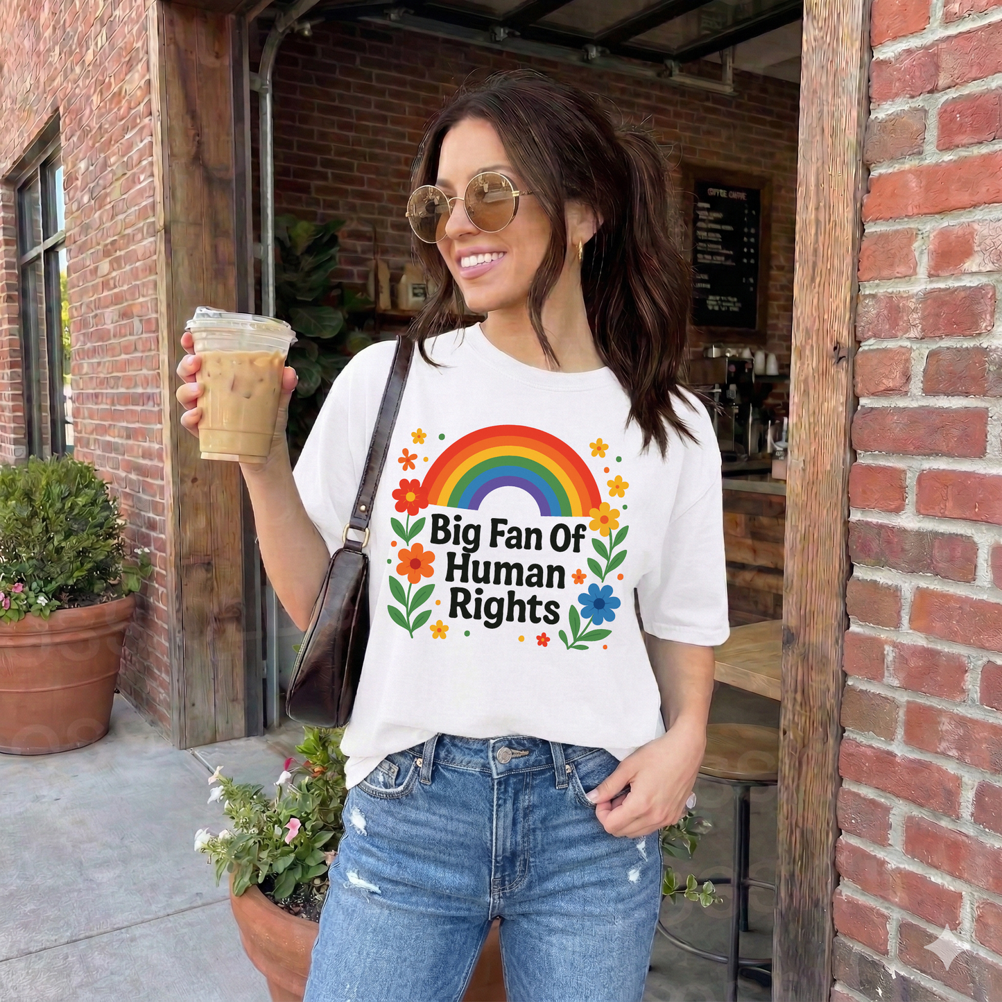 big fan of human rights shirt, rainbow floral shirt, equality shirt, pride graphic tee, human rights shirt, inclusive clothing, rainbow shirt aesthetic, floral graphic tee, activist shirt, kindness shirt, lgbtq ally shirt, positive message shirt, unisex equality tee
