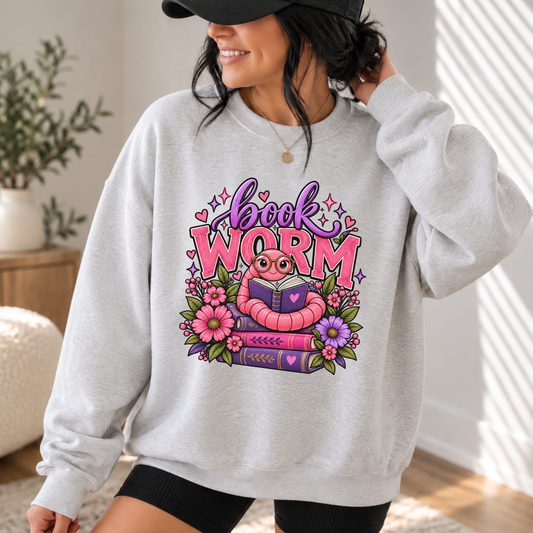 Book Worm Sweatshirt, Bookworm Sweatshirt, Book Lover Sweatshirt, Bookish Sweatshirt, Reader Sweatshirt, Reading Sweatshirt, Book Lover Gift, Bookish Gift, Librarian Sweatshirt, Teacher Sweatshirt, Reading Teacher, Bibliophile Gift, Avid Reader, Book Club Sweatshirt, Book Club Gift, Floral Book Sweatshirt, Cute Book Sweatshirt, Reader Gift, Library Sweatshirt, Books and Flowers, Cozy Reading Sweatshirt, Bookstore Lover, Pink Book Design, Purple Book Design, Sahdeh Spruce