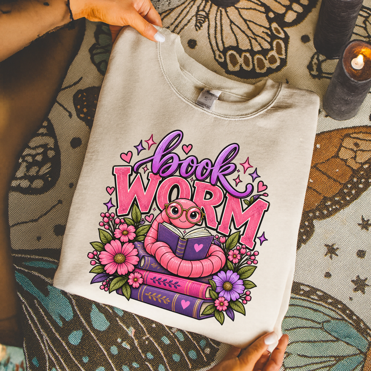 Book Worm Sweatshirt, Bookworm Sweatshirt, Book Lover Sweatshirt, Bookish Sweatshirt, Reader Sweatshirt, Reading Sweatshirt, Book Lover Gift, Bookish Gift, Librarian Sweatshirt, Teacher Sweatshirt, Reading Teacher, Bibliophile Gift, Avid Reader, Book Club Sweatshirt, Book Club Gift, Floral Book Sweatshirt, Cute Book Sweatshirt, Reader Gift, Library Sweatshirt, Books and Flowers, Cozy Reading Sweatshirt, Bookstore Lover, Pink Book Design, Purple Book Design, Sahdeh Spruce